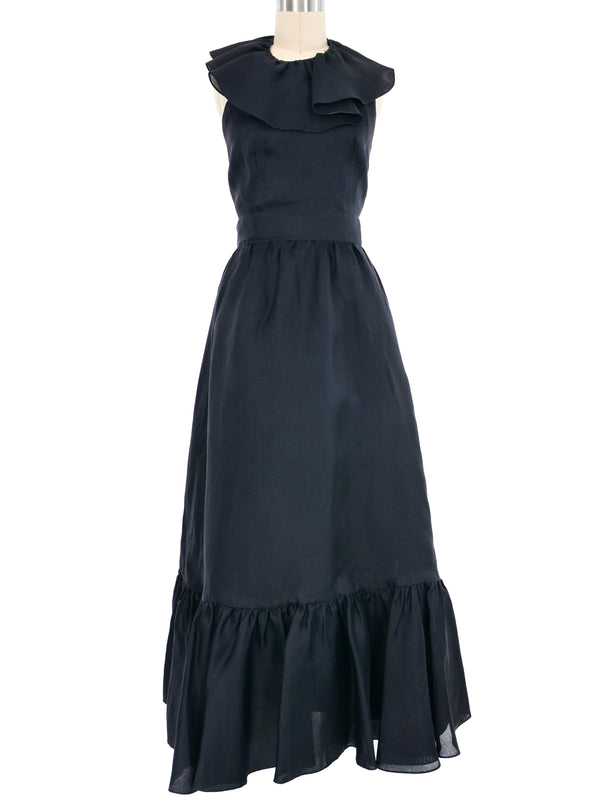 1970s Nina Ricci Ruffle Organza Gown Dress arcadeshops.com