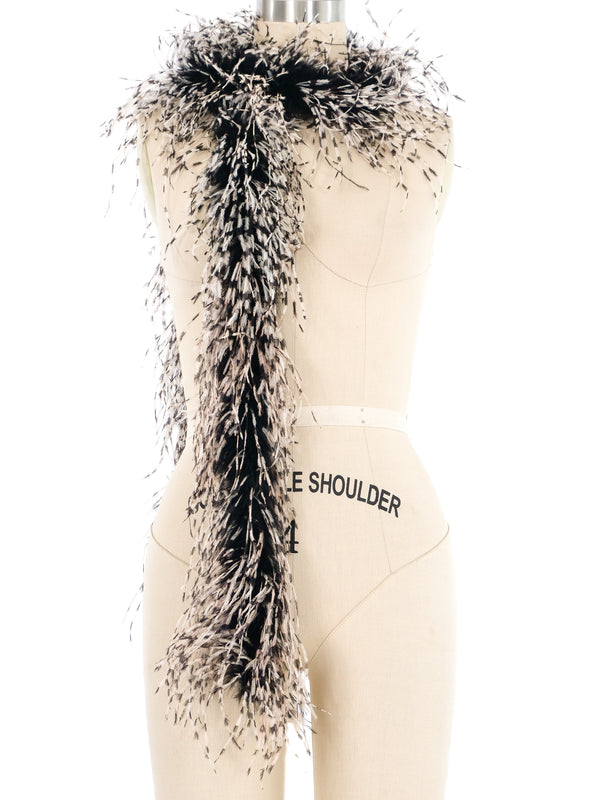 Black And White Ostrich Feather Boa Accessory arcadeshops.com