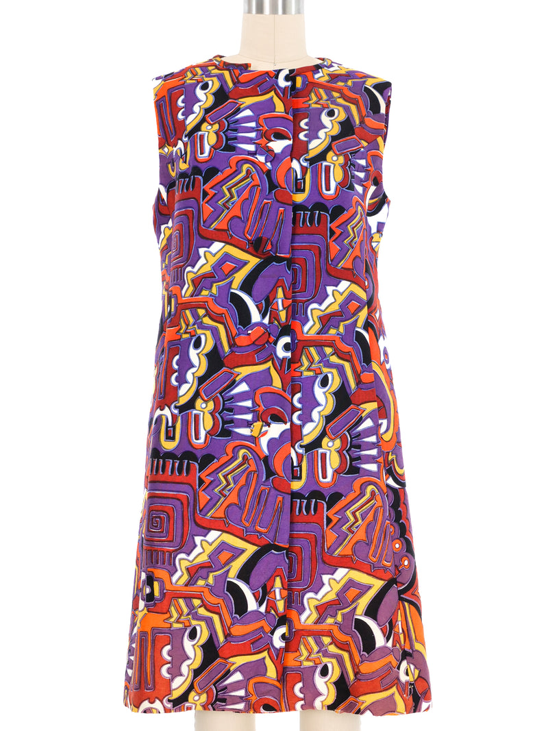 1960s Mr. Blackwell Abstract Print Shift Dress Dress arcadeshops.com