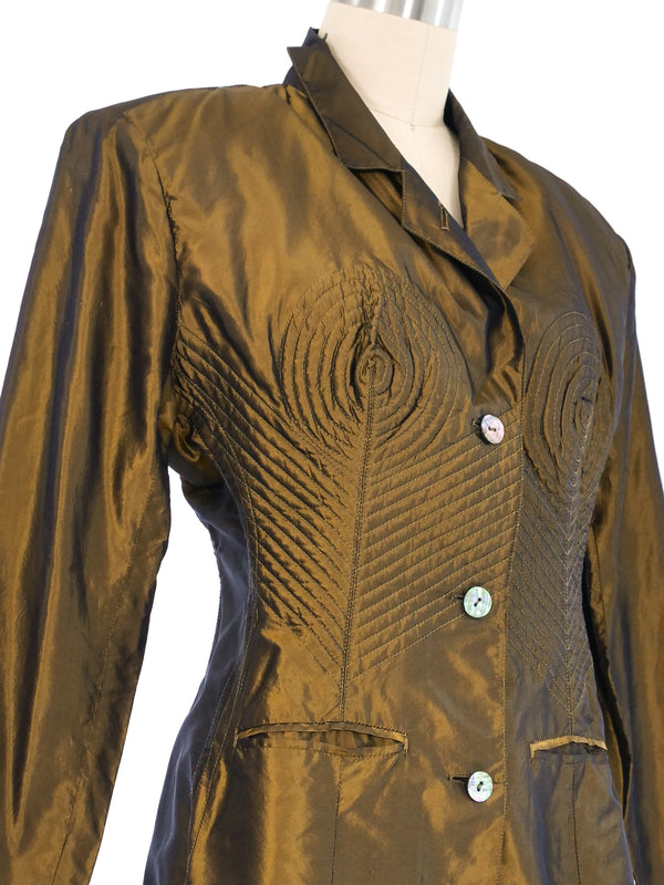 1990s Jean Paul Gaultier Metallic Trapunto Bustier Blouse Top arcadeshops.com