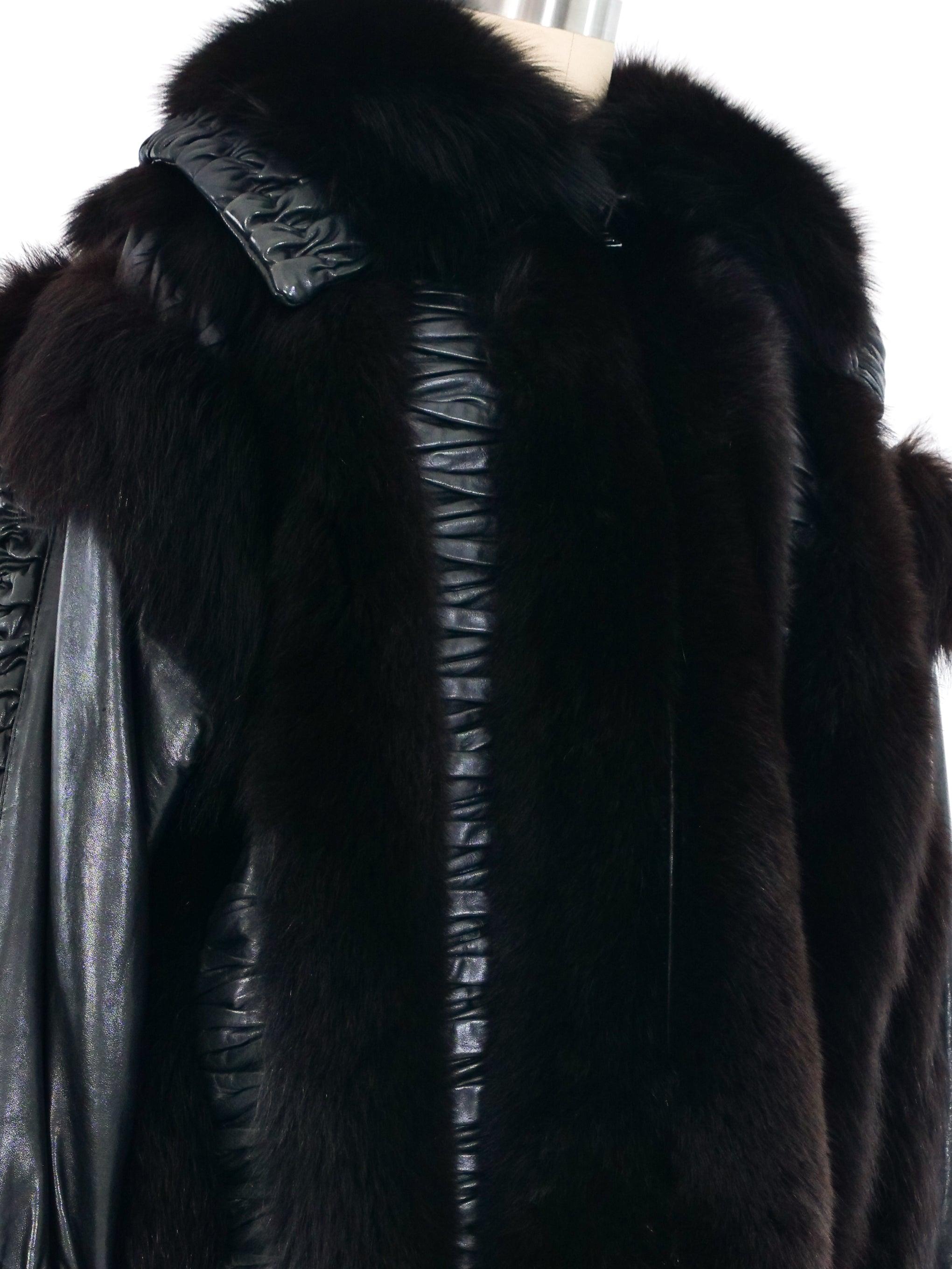 Christian Dior Ruched Fur And Leather Bomber Jacket