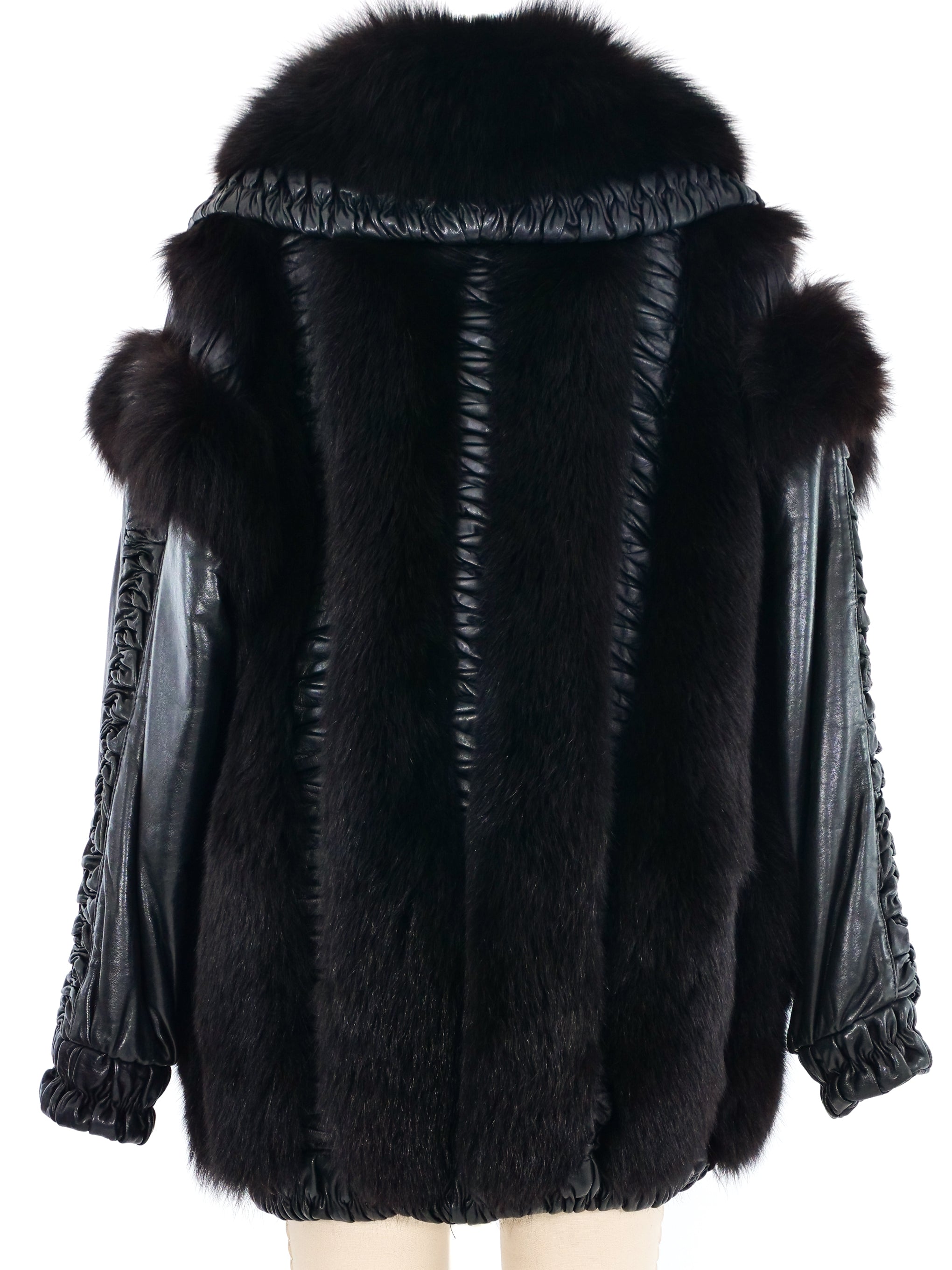 ジャケット・アウター Christian Dior Luxury Parka Jacket w Fur Christian Dior Ruched Fur And Leather Bomber Jacket