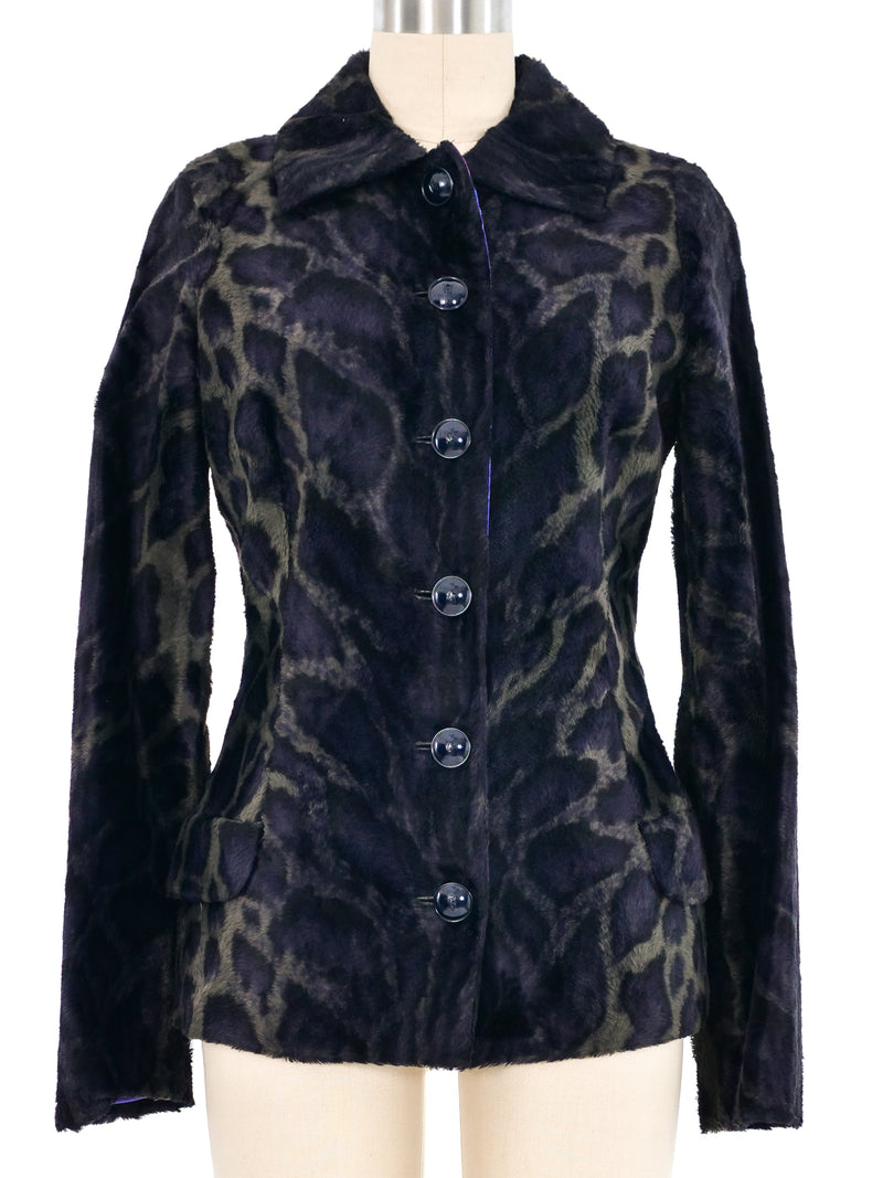 1997 Versace Couture Two Tone Faux Leopard Jacket Jacket arcadeshops.com