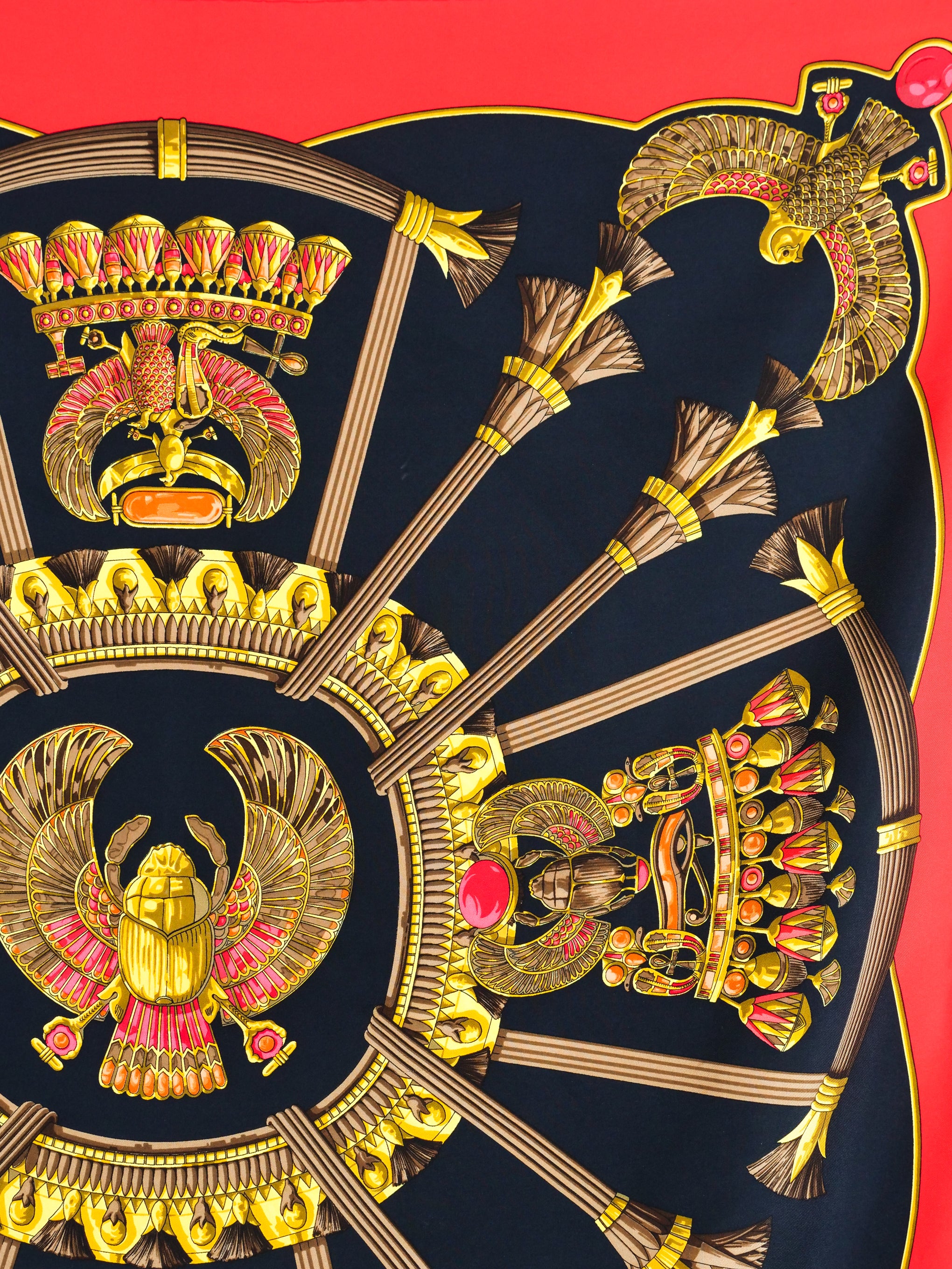 1970 Hermes Egypte Scarab Silk Scarf