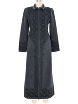 Oscar de la Renta Embroidered Cashmere Zip Front Coat Outerwear arcadeshops.com