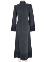 Oscar de la Renta Embroidered Cashmere Zip Front Coat Outerwear arcadeshops.com