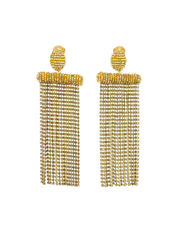 Oscar de la Renta Goldtone Fringe Earrings Jewelry arcadeshops.com