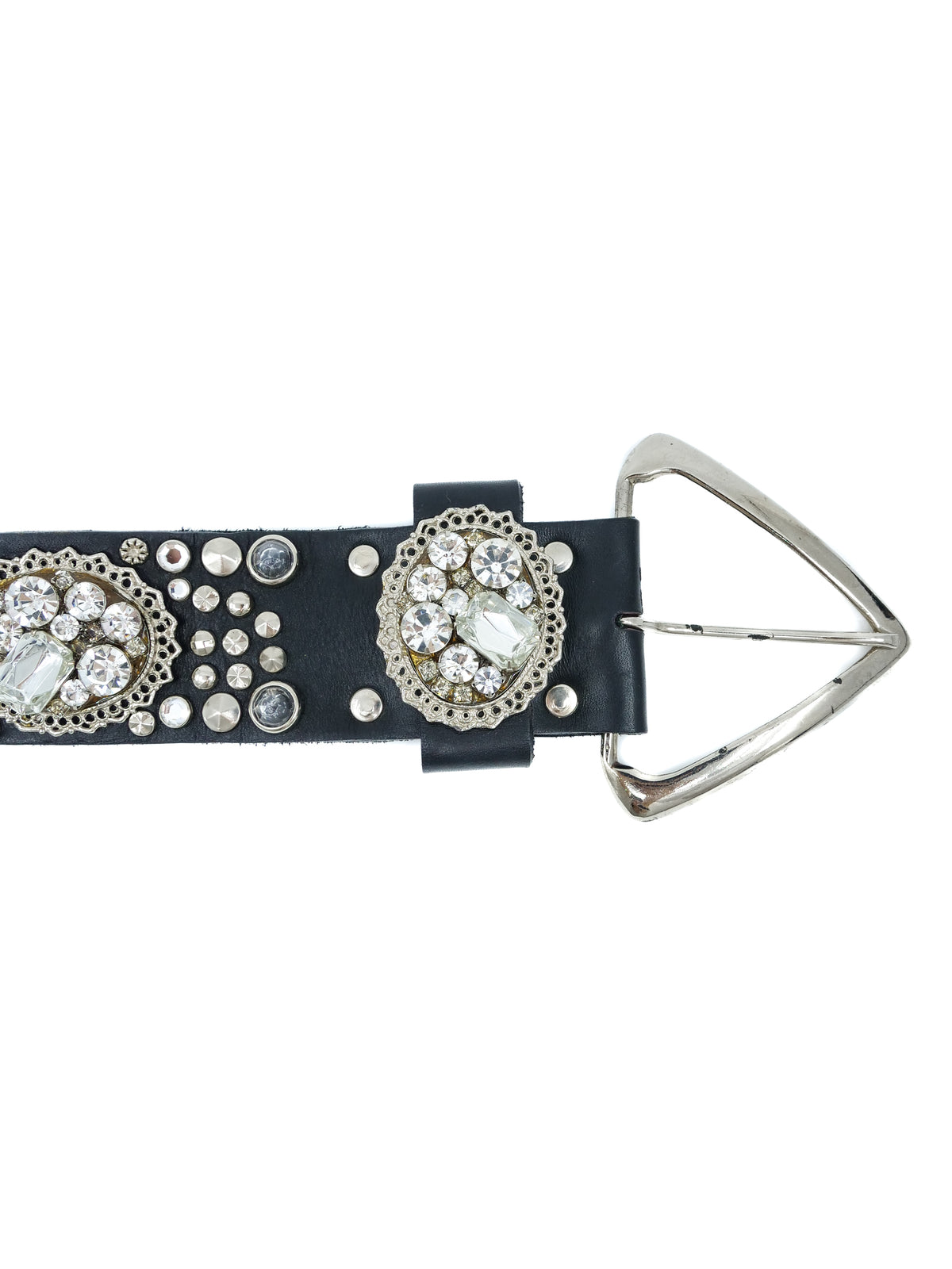 Michael Morrison studded Black Belt with Rhinestones Michael Morrison Studded Leather Belt main image 4