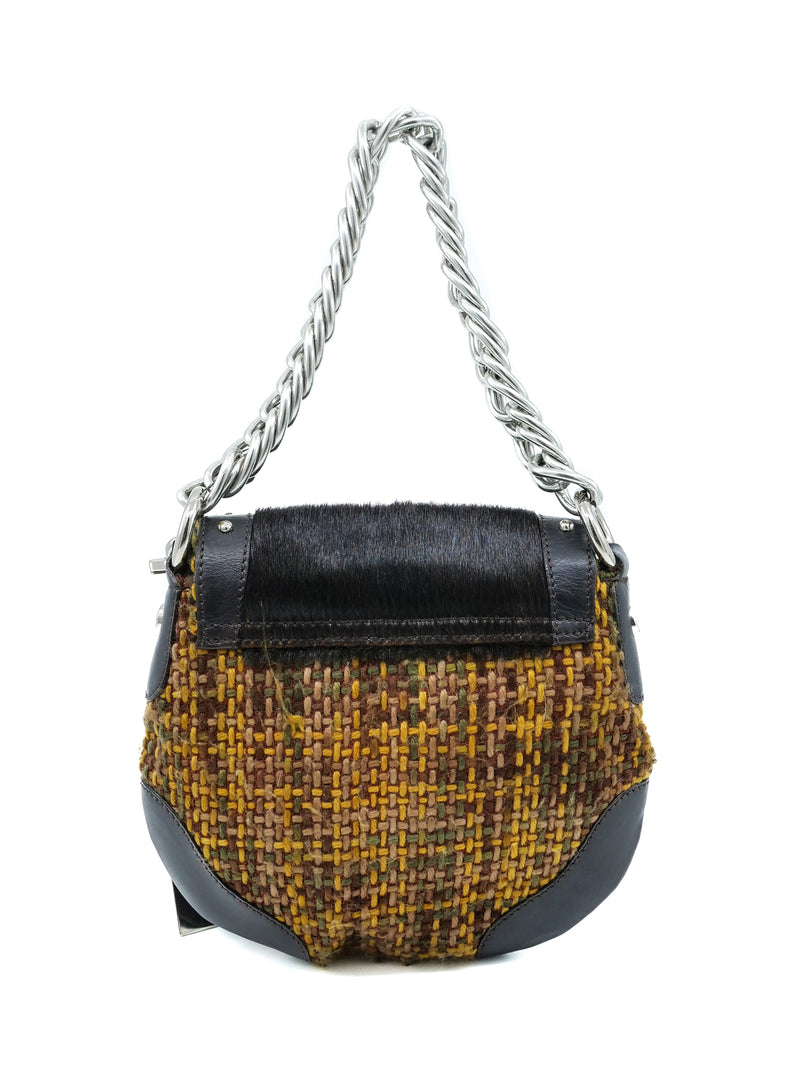 Versus Versace Tweed and Pony Hair Mini Bag Accessory arcadeshops.com