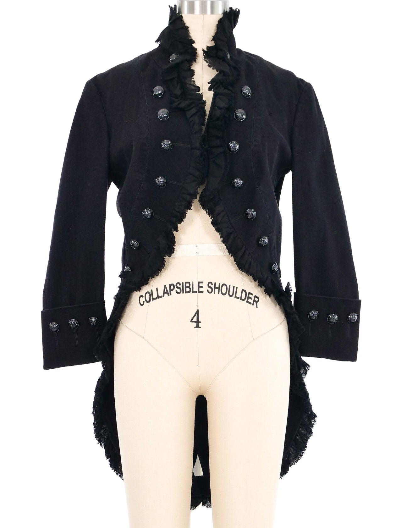 2008 Alexander McQueen Ruffle Trimmed Military Jacket