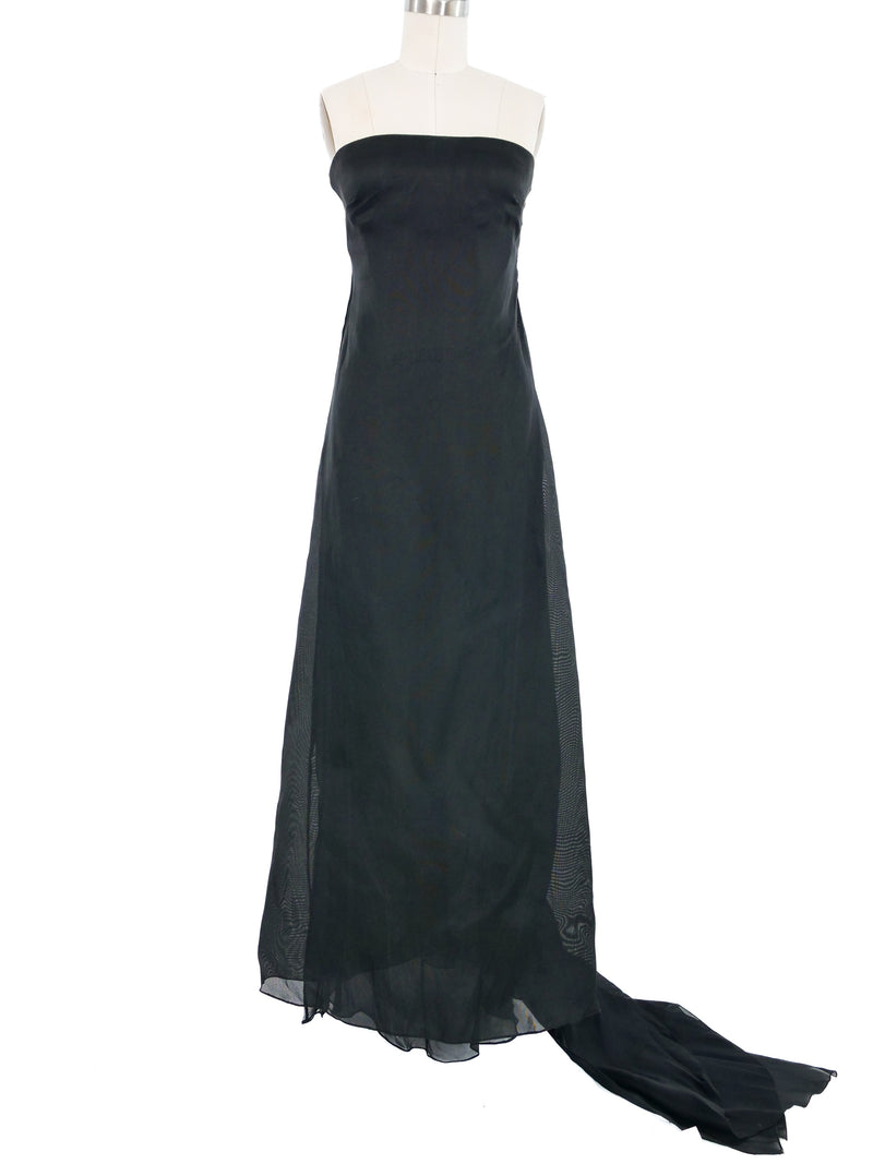 Valentino Silk Ruffle Strapless Gown Dress arcadeshops.com