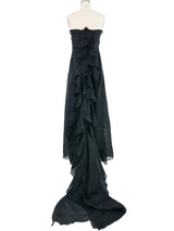 Valentino Silk Ruffle Strapless Gown Dress arcadeshops.com