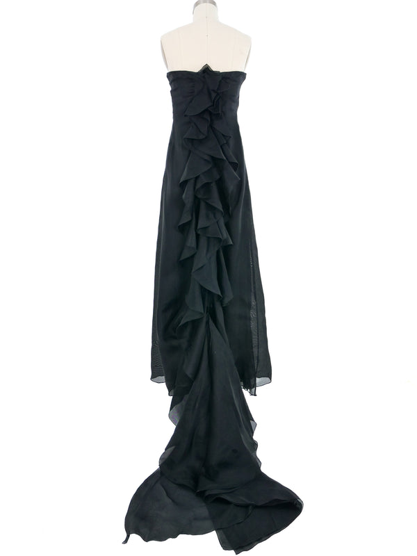 Valentino Silk Ruffle Strapless Gown Dress arcadeshops.com