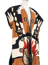 Judith Roberts Sleeveless Applique Maxi Coat Jacket arcadeshops.com