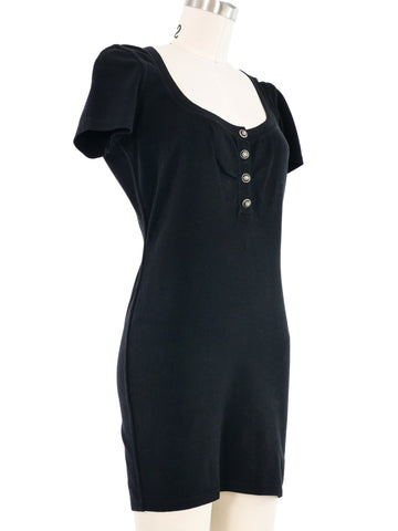bodycon roll neck dress James Perse Cotton Cashmere Ribbed Henley Dress