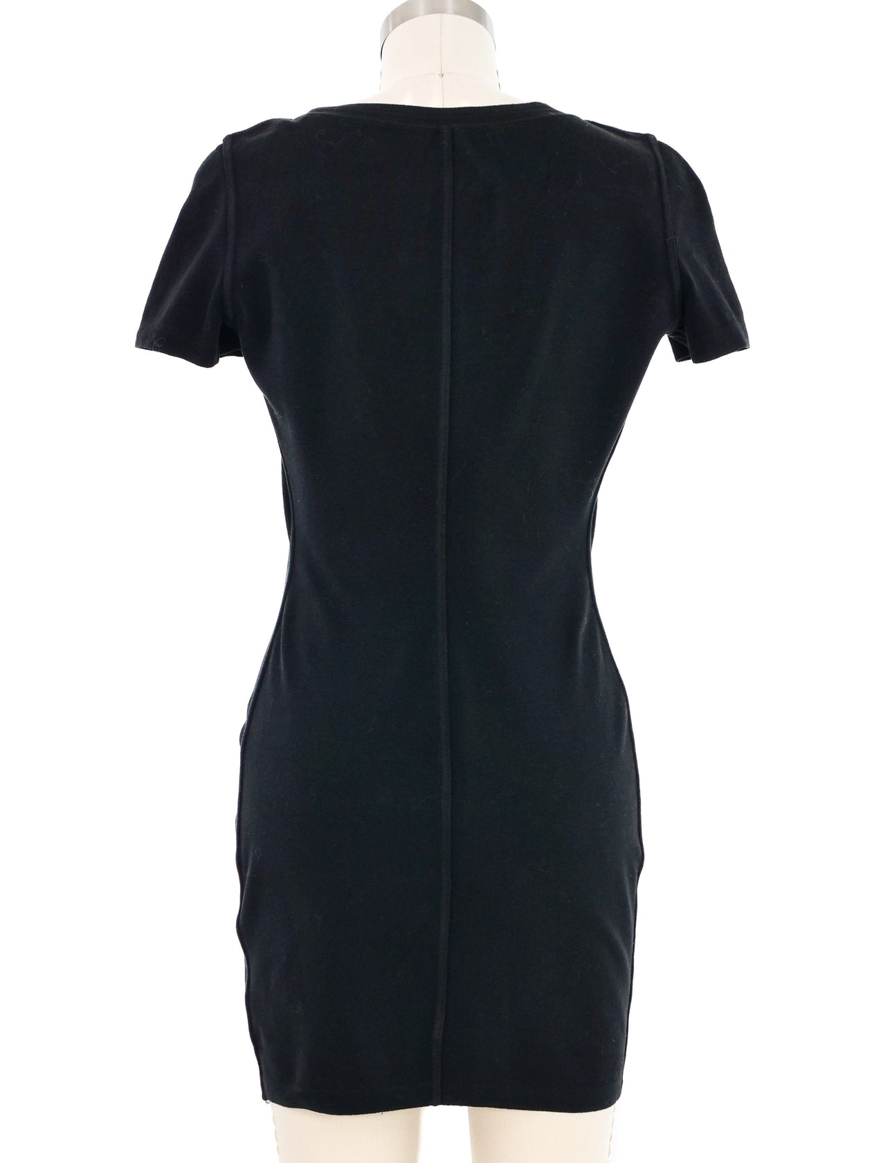 Alaia Black Knit Henley Dress