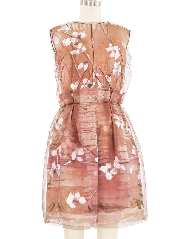 2008 Dolce & Gabbana Hand Painted Floral Silk Organza Dress Dress arcadeshops.com