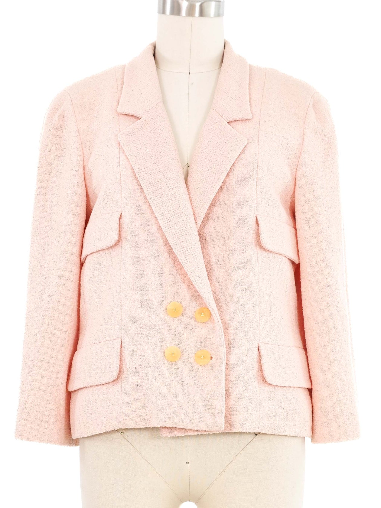 1999 Chanel Pink Cropped Double Breasted Jacket