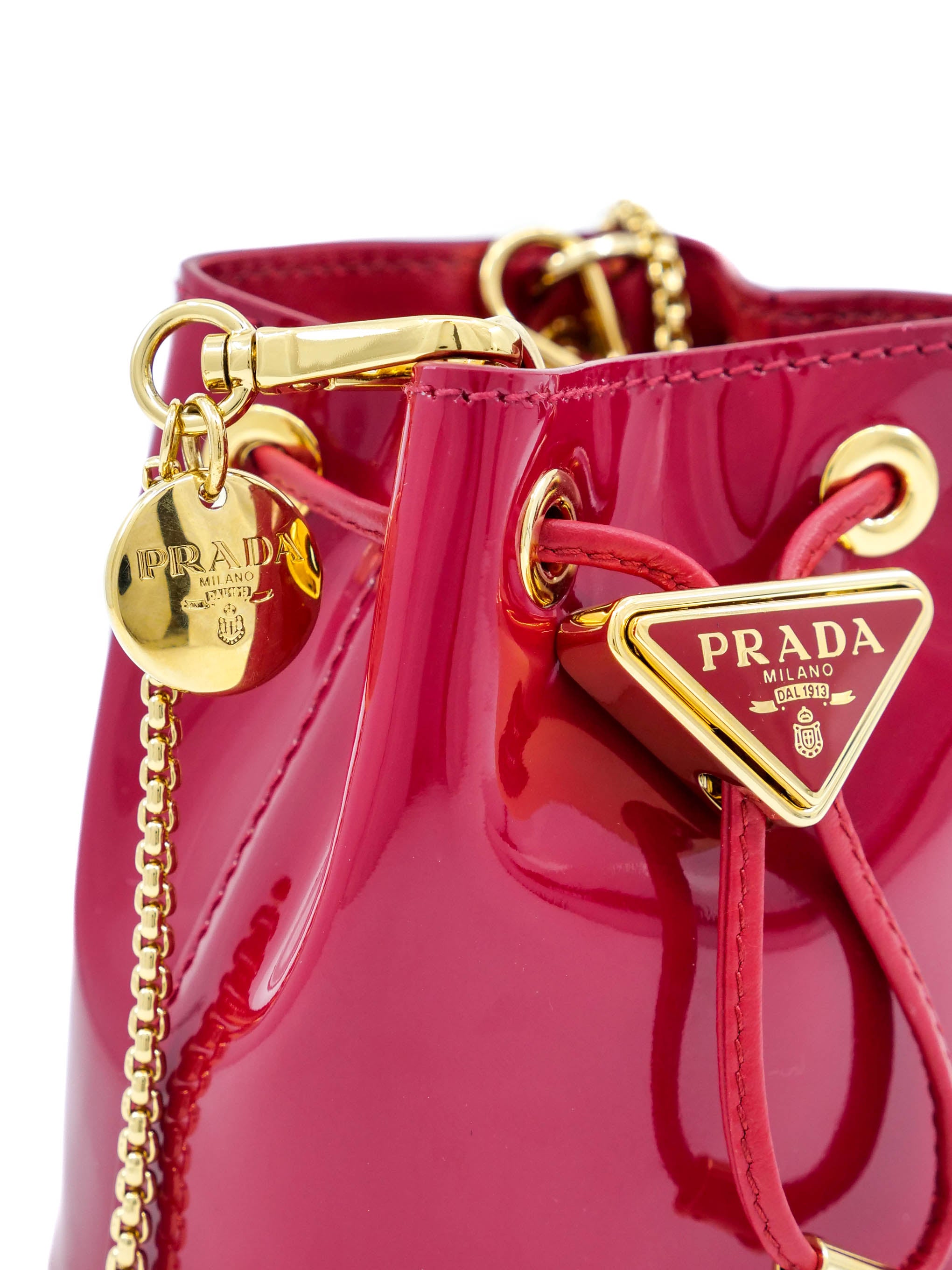 Prada Cherry Red Mini Bucket Bag