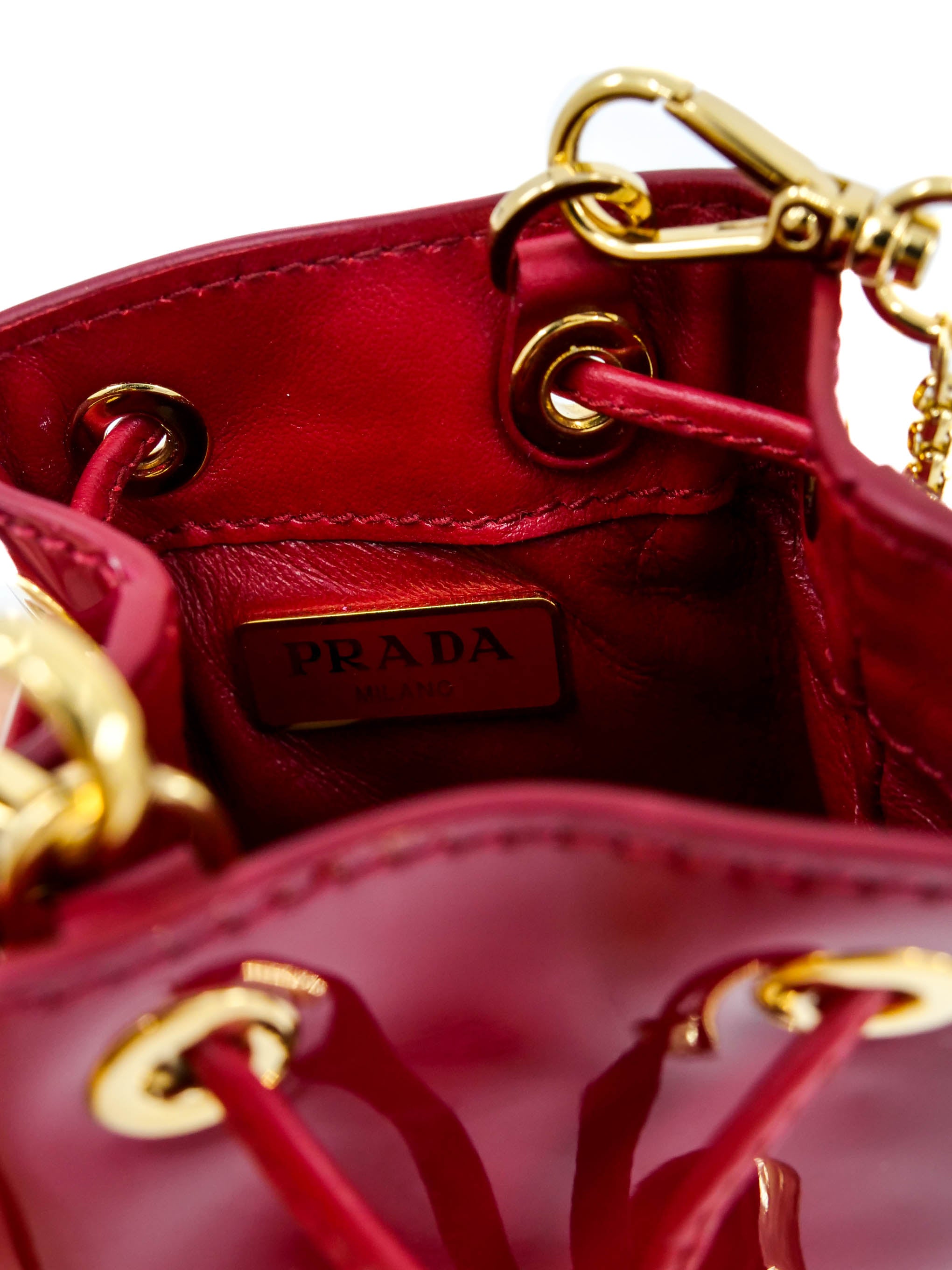 Prada Cherry Red Mini Bucket Bag