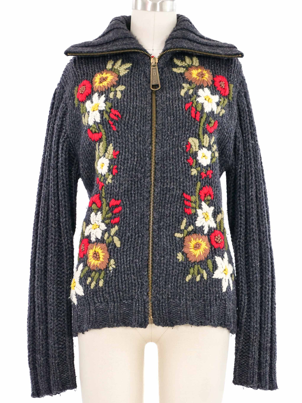 2002 D&G Floral Knit Cardigan