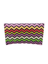 Raffia Chevron Stripe Oversized Clutch Accessory arcadeshops.com