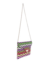 Raffia Chevron Stripe Oversized Clutch Accessory arcadeshops.com