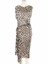 Paco Rabanne Draped Leopard Print Chainmail Dress Dress arcadeshops.com