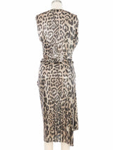 Paco Rabanne Draped Leopard Print Chainmail Dress Dress arcadeshops.com