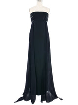 Claude Montana Strapless Black Gown Dress arcadeshops.com