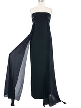 Claude Montana Strapless Black Gown Dress arcadeshops.com