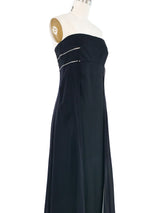 Claude Montana Strapless Black Gown Dress arcadeshops.com