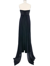 Claude Montana Strapless Black Gown Dress arcadeshops.com