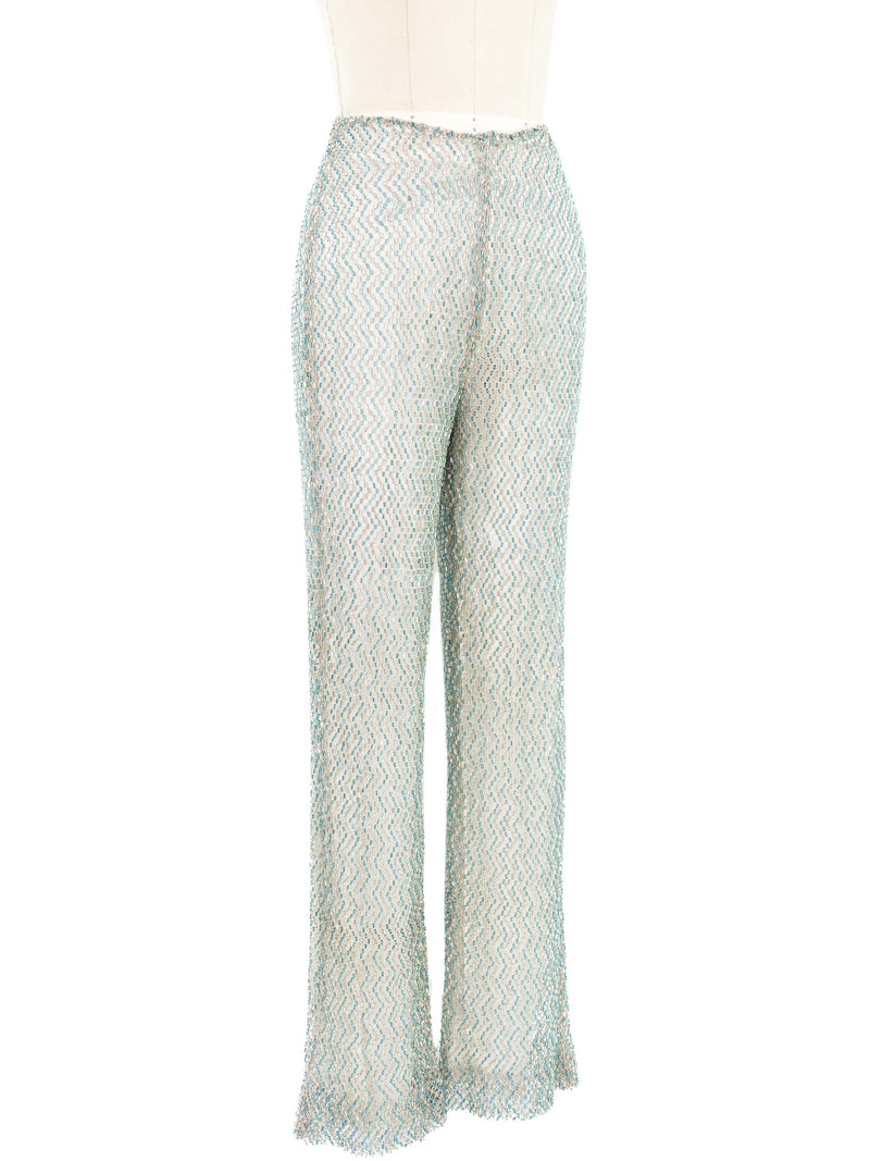 Richard Tyler Bead Embellished Flare Leg Disco Pant Bottom arcadeshops.com