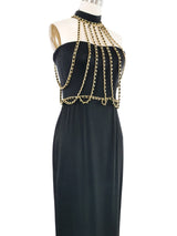 Moschino Chain Halter Evening Gown Dress arcadeshops.com