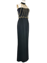 Moschino Chain Halter Evening Gown Dress arcadeshops.com