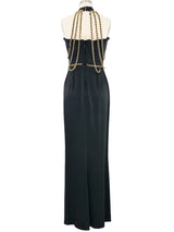 Moschino Chain Halter Evening Gown Dress arcadeshops.com