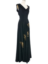 1940s Fan Embellished Gown Dress arcadeshops.com