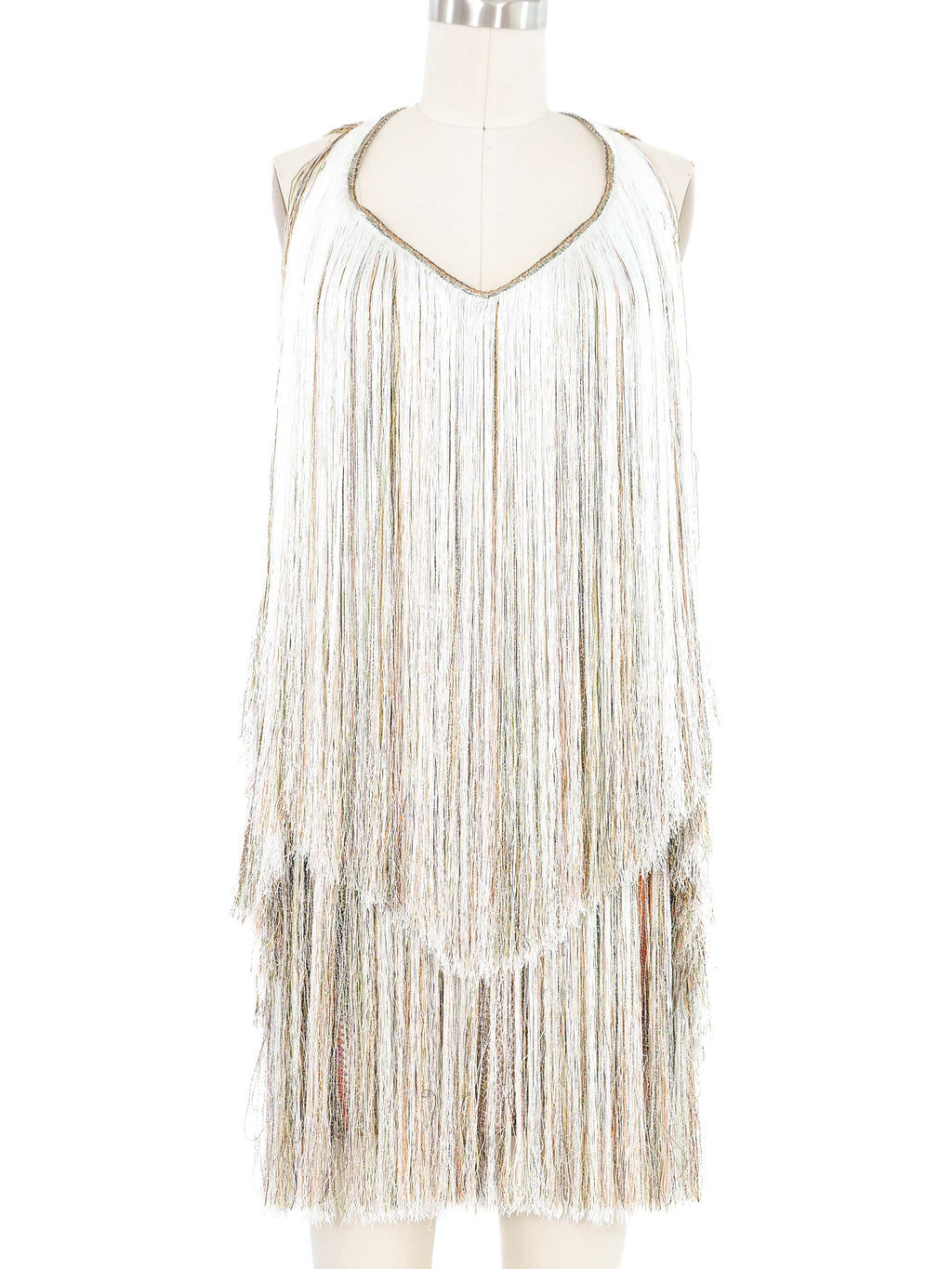 Missoni Metallic Full Fringe Halter Dress