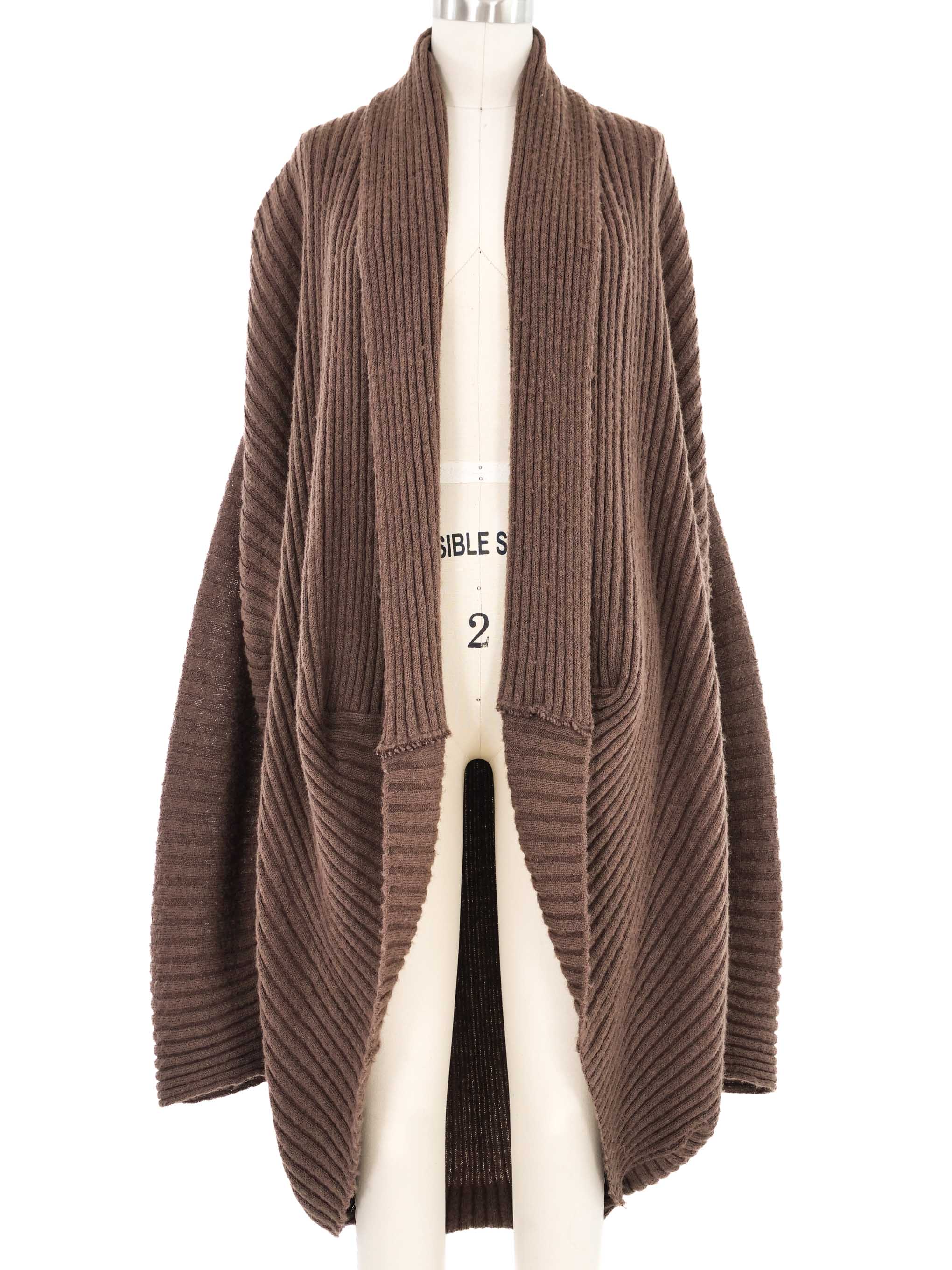 トップス 80s I.S. ISSAY MIYAKE SPORT Cardigan 1980s Issey Miyake Brown Cocoon Cardigan