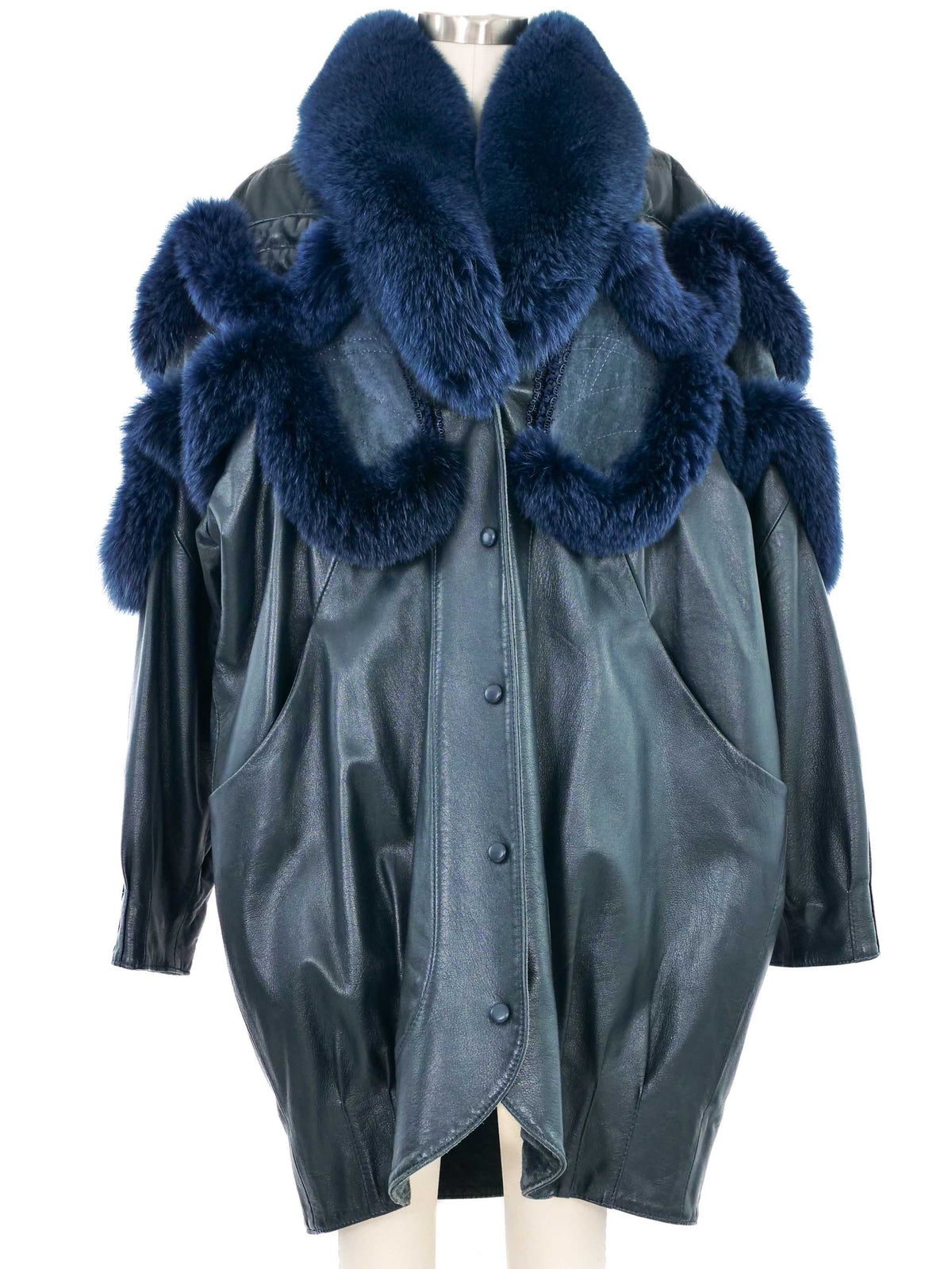 Lumignon original ♥ Quilting fur coat Fur Like Lined Coat with Leather Fringe