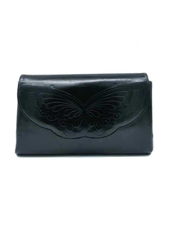 Hanae Mori Butterfly Embossed Convertible Clutch Accessory arcadeshops.com