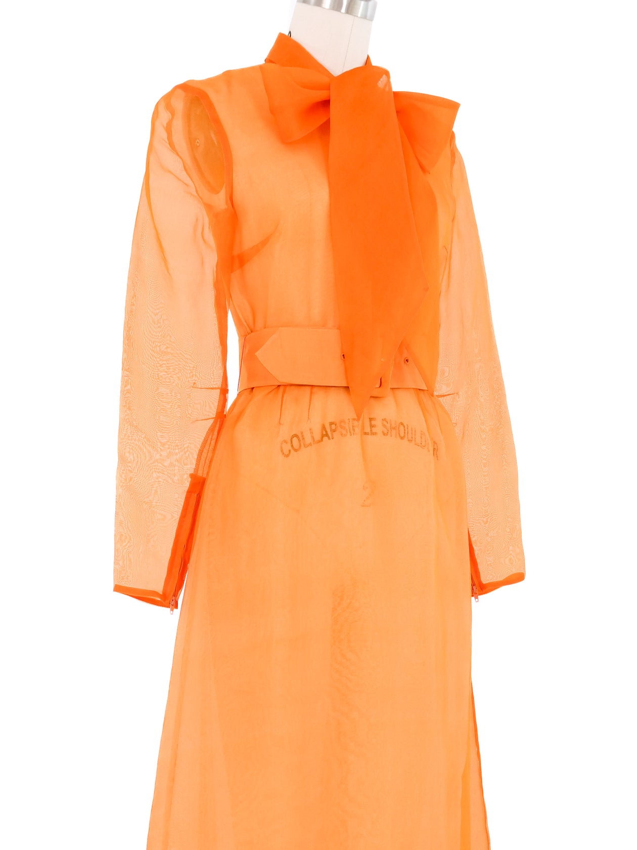 Tangerine Chiffon Ruffle Maxi Dress