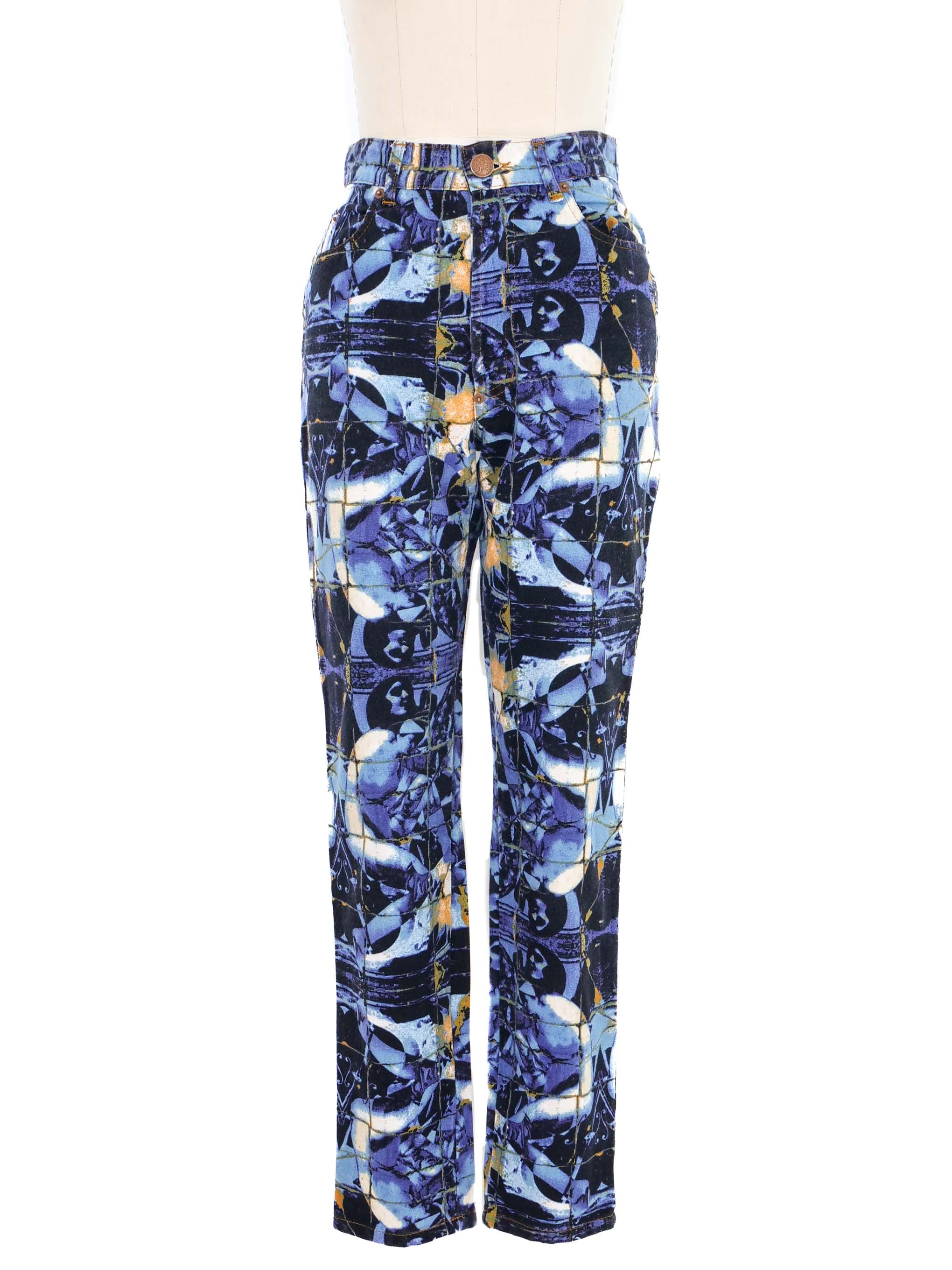 special!! Gaultier Jeans 転写 Print Denim Jeans paul gaultier printed - Gem
