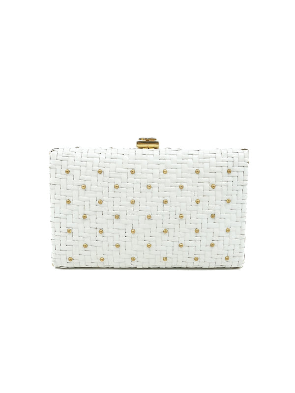 Courreges Studded Woven Convertible Clutch Accessory arcadeshops.com