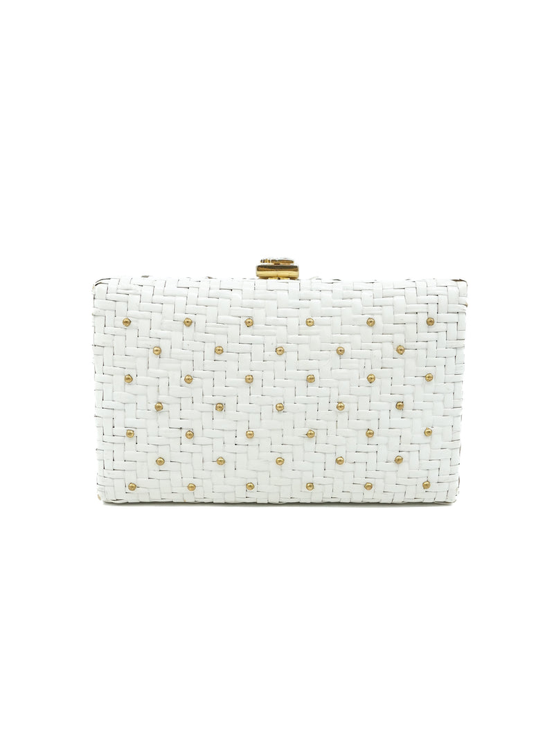 Courreges Studded Woven Convertible Clutch Accessory arcadeshops.com