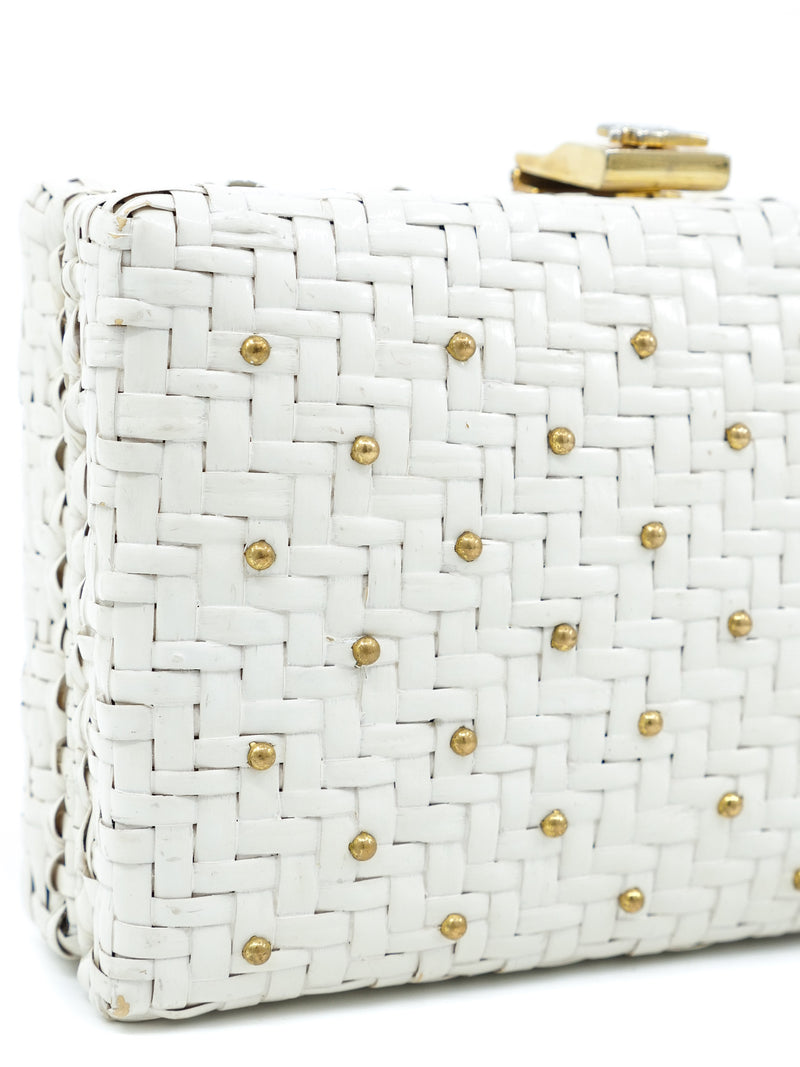 Courreges Studded Woven Convertible Clutch Accessory arcadeshops.com