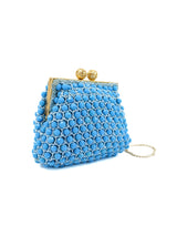 1960s Blue Beaded Wristlet Bag Accessory arcadeshops.com