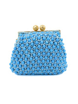 1960s Blue Beaded Wristlet Bag Accessory arcadeshops.com