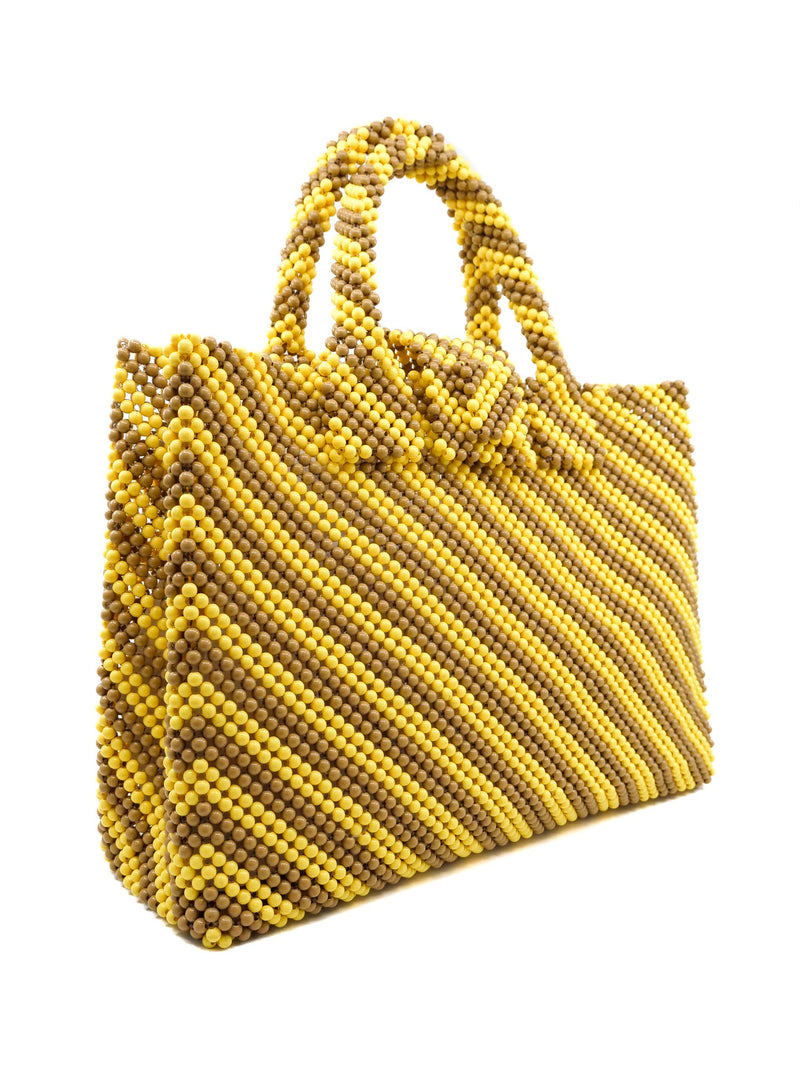 Diagonal Stripe Beaded Handbag Accessory arcadeshops.com